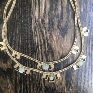 J.Crew Gold and Jade Necklace